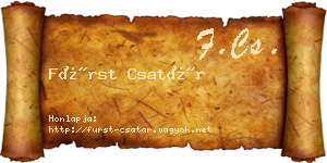 Fürst Csatár névjegykártya